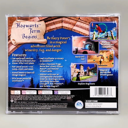 Harry Potter and the Sorcerer's Stone for PlayStation 1 - Game case back details, very good condition
