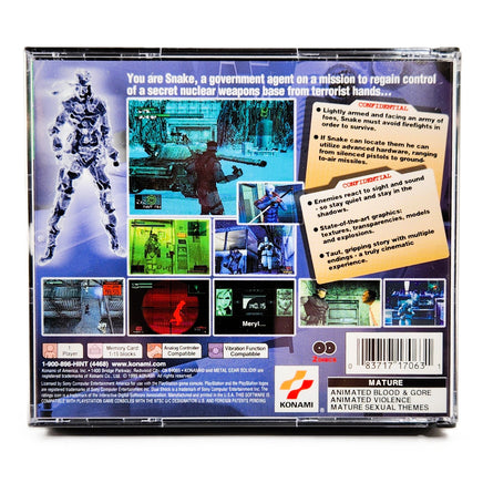 Metal Gear Solid Greatest Hits PlayStation 1 Good CIB - Authentic Back Cover Art