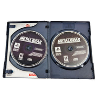 Metal Gear Solid Long Box PlayStation 1 Like New CIB - Inside Contents Of Retail Game Box Showing Game Disc 1 and 2