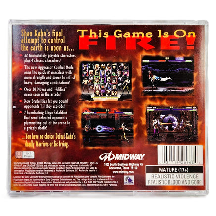 Mortal Kombat Trilogy Greatest Hits PlayStation 1 Very Good CIB - Back Of Game Case