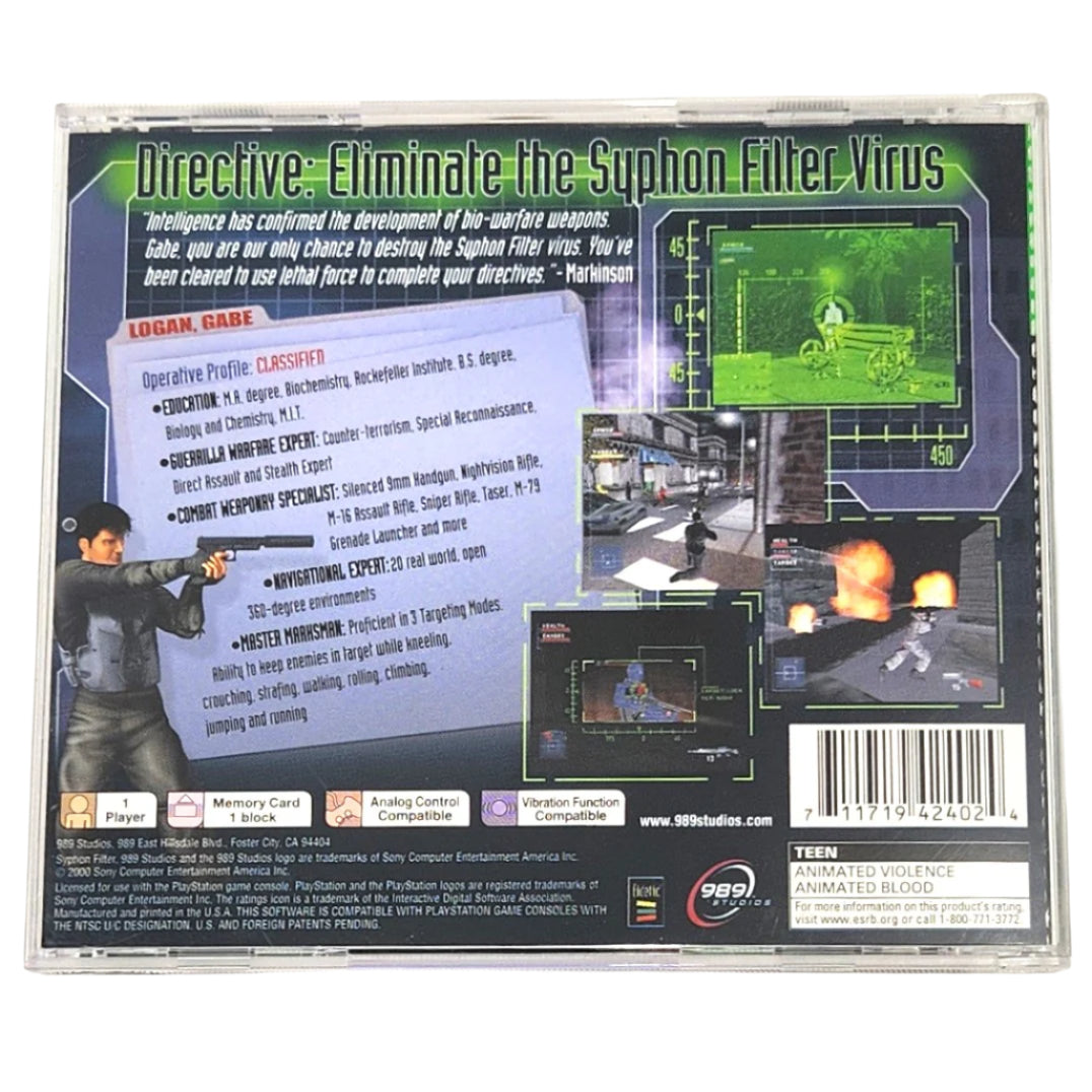 Jeu PS1 Syphon Filter - Version PAL Complète Avec Boîte Noire - Bon état