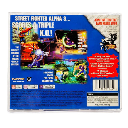 Street Fighter Alpha 3 PlayStation 1 Very Good - CIB Back Cover