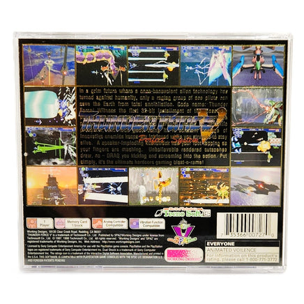 Thunder Force V PlayStation 1 Like New CIB - Rear Cover Shown
