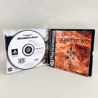 Vagrant Story for PlayStation 1 - Interior case view showing bonus collector's CD disc with instruction manual, like new condition