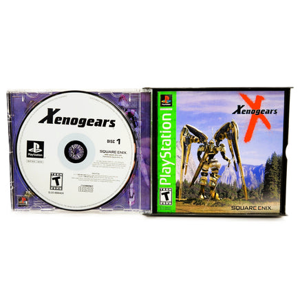 Xenogears Greatest Hits PlayStation 1 Like New CIB - Open Case Displaying Game Disc 1 and Manual
