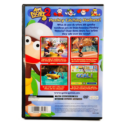 Ape Escape 2 PlayStation 2 Very Good - Game Case Rear Artwork