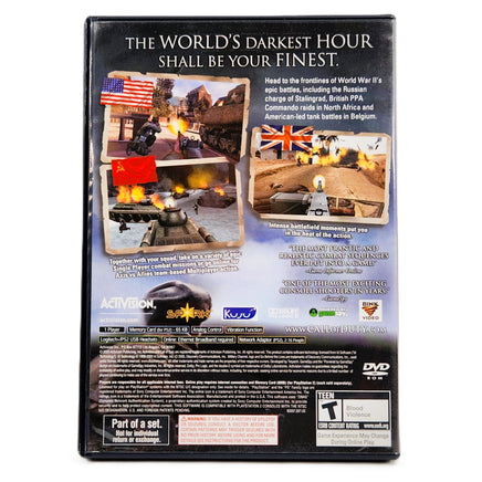 Call Of Duty Finest Hour PlayStation 2 Very Good - Game Case Back Cover