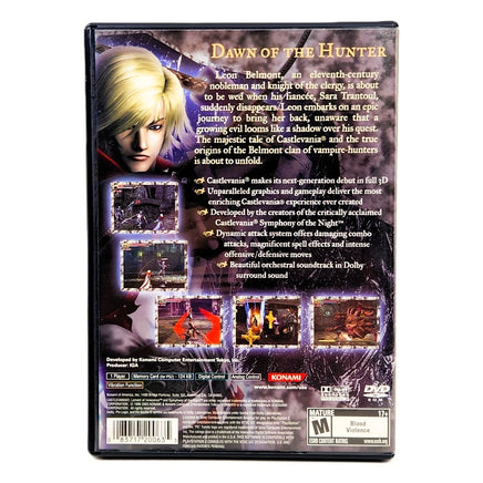 Castlevania: Lament of Innocence for PlayStation 2, CIB - Back artwork of game case, like new condition