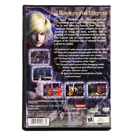 Castlevania: Lament of Innocence for PlayStation 2 - Rear cover art shown, like new condition