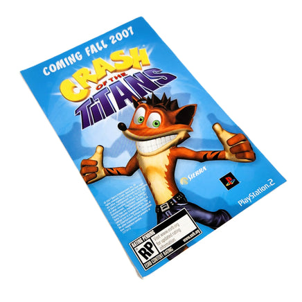 Crash: Nitro Kart for PlayStation 2 - Official game manual back cover shown, very good condition