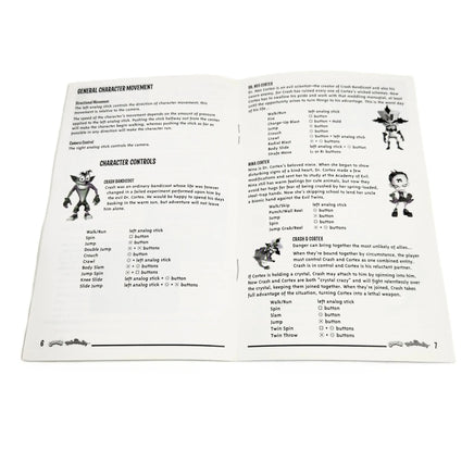 Crash: Twinsanity for PlayStation 2 - Original game manual open to center pages, very good condition