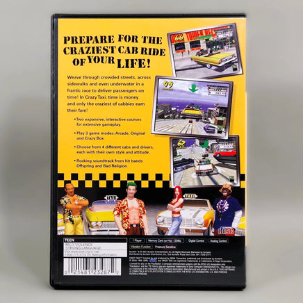 Crazy Taxi [Bonus: Mini-Strategy Guide Enclosed] for PlayStation 2 - Back label and barcode area of genuine game release, like new condition
