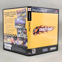 Crazy Taxi for PlayStation 2 - Game case front and back artwork with spine displayed, very good condition