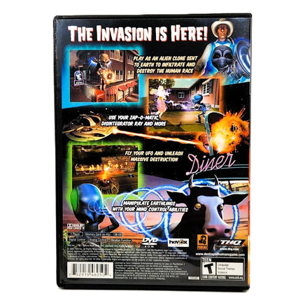 Destroy All Humans! for PlayStation 2 - Back of case with screenshots, very good CIB condition