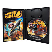 Destroy All Humans! for PlayStation 2 - Disc tray and manual shown, very good CIB condition