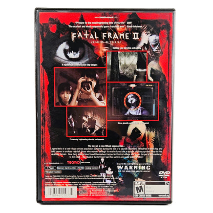 Fatal Frame 2 PlayStation 2 Very Good - Authentic Back Cover Art