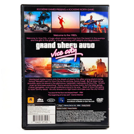 Grand Theft Auto: Vice City for PlayStation 2 - Game case back details, like new condition