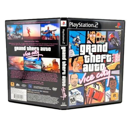 Grand Theft Auto: Vice City for PlayStation 2 - Genuine game case artwork shown front to back, including spine, like new condition