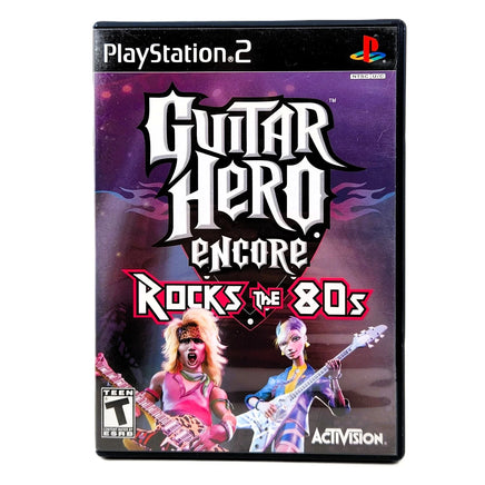 Guitar Hero Encore Rocks The 80'S for PlayStation 2 - Front Of Game Case, good condition CIB