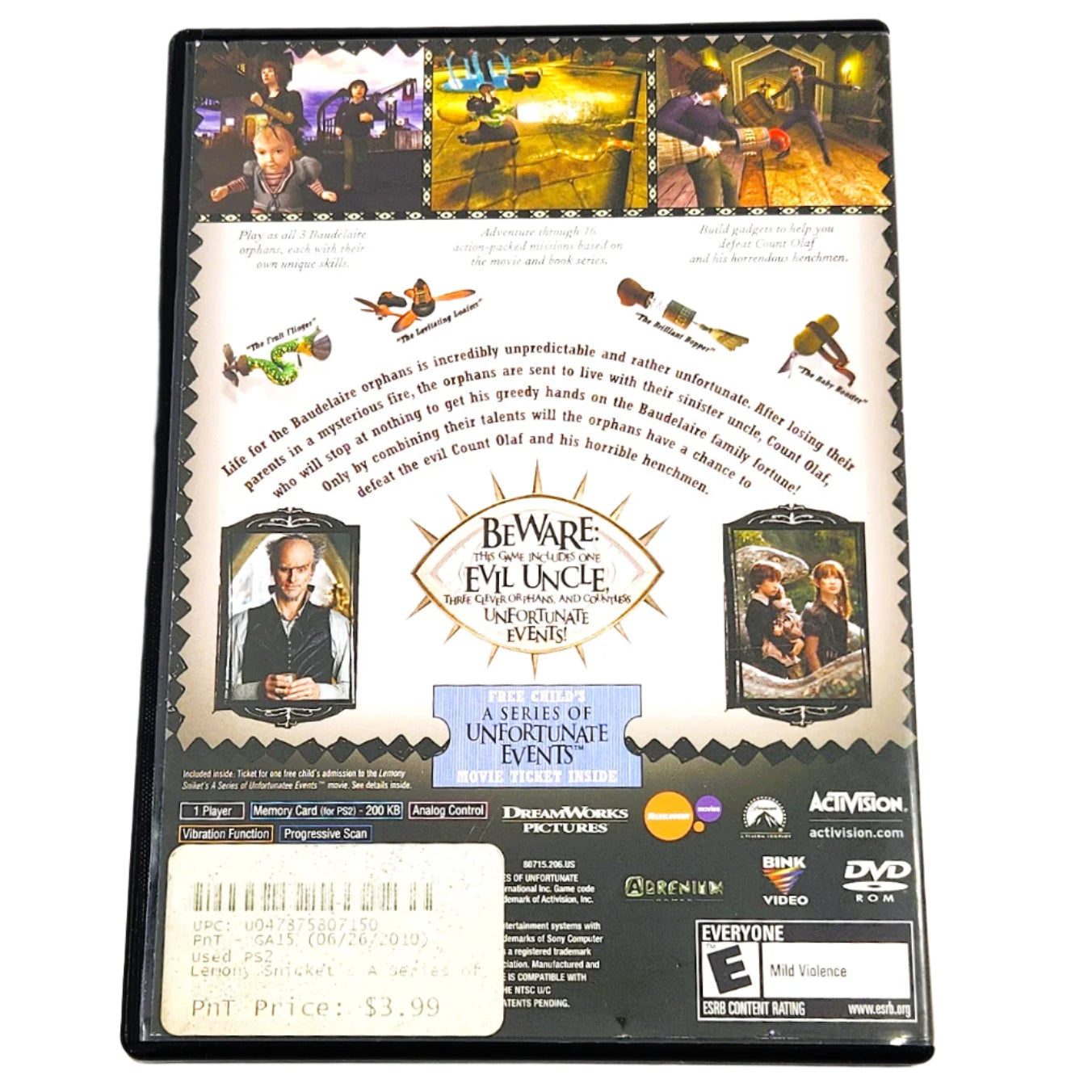 Lemony Snicket's A Series of Unfortunate Events ( Playstation 2 PS2 Lemony Snicket's A Series of Unfortunate Events ( Playstation 2 PS2