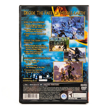 The Lord Of The Rings The Two Towers Greatest Hits PlayStation 2 Good - Game Case Back Cover