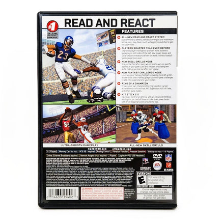 Madden NFL 2008 for PlayStation 2 - Rear cover design displayed, very good condition