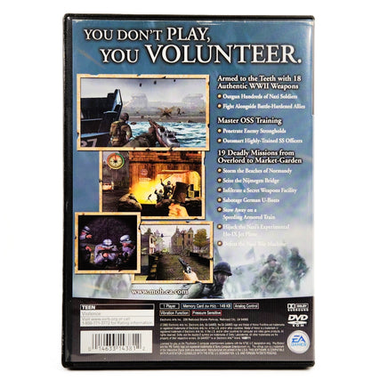 Medal Of Honor Frontline PlayStation 2 Good CIB - Back Cover Of Game Case
