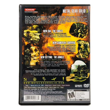 Metal Gear Solid 3 Snake Eater PlayStation 2 Good CIB - Game Case Rear Artwork