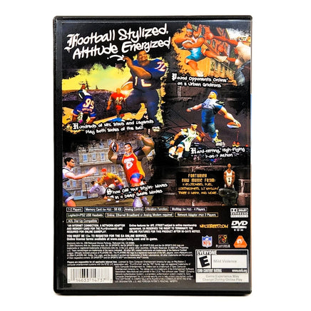 NFL Street for PlayStation 2 - Back label and barcode area, good condition