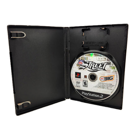 NFL Street for PlayStation 2 - Open case view with disc shown, good condition