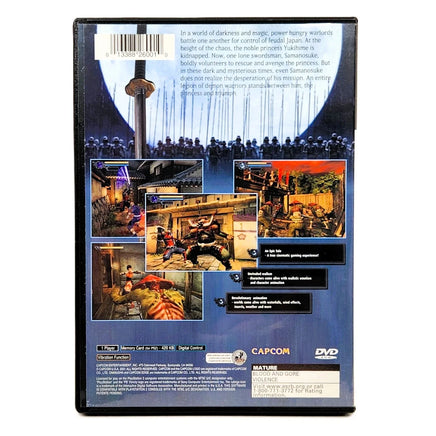 Onimusha: Warlords for PlayStation 2 - Game case back details, good CIB condition