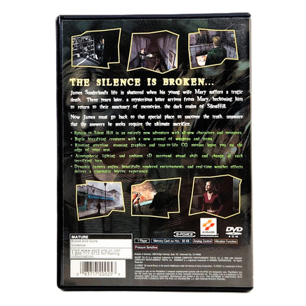 Silent Hill 2 for PlayStation 2 - Genuine rear packaging displaying artwork, like new CIB condition