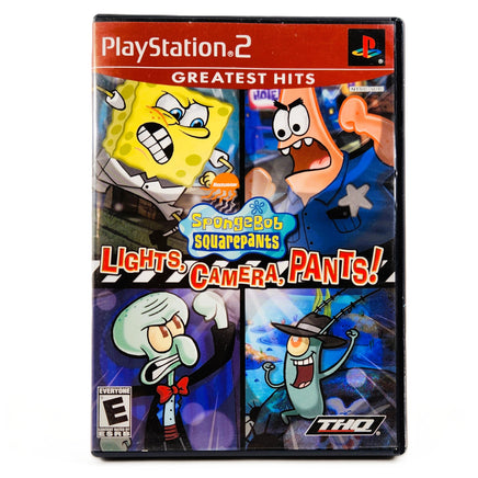 Spongebob Squarepants Lights Camera Pants Greatest Hits PlayStation 2 Good - Game Case Front Cover