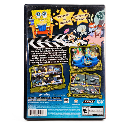 Spongebob Squarepants Lights Camera Pants Greatest Hits PlayStation 2 Good - Game Case Back Cover