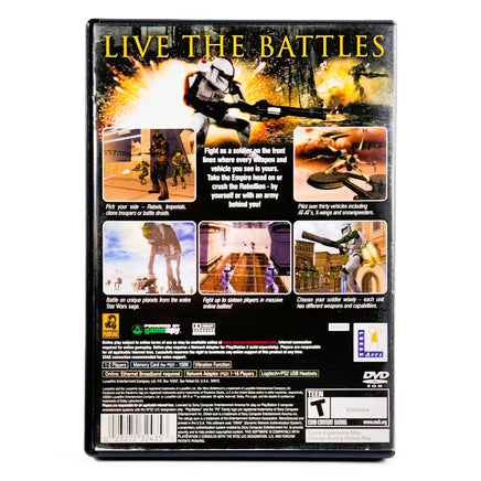 Star Wars Battlefront PlayStation 2 Good - Back Cover Art Shown
