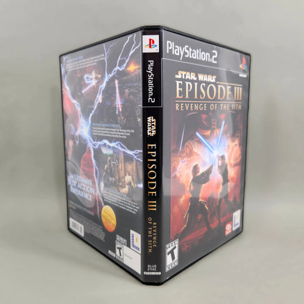 Star Wars Episode III: Revenge of the Sith for PlayStation 2 - Open case showing complete exterior artwork (front, back & spine), like new condition