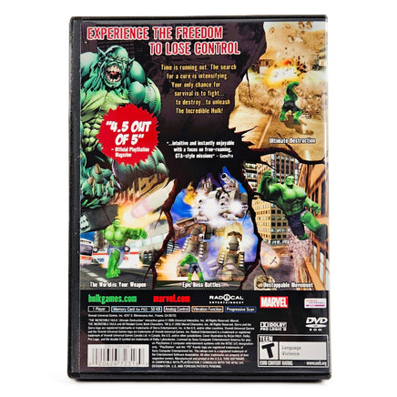 The Incredible Hulk Ultimate Destruction PlayStation 2 Very Good - Authentic Back Cover Art