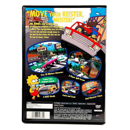 The Simpsons: Road Rage [Greatest Hits] PlayStation 2 - Back of case with screenshots, very good condition
