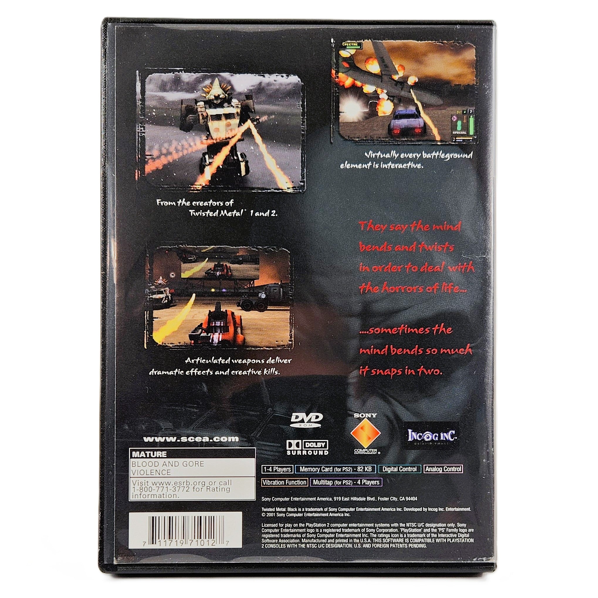 Twisted Metal: Black Sur Sony PlayStation 2 – Édition Française PAL Complète – État Correct