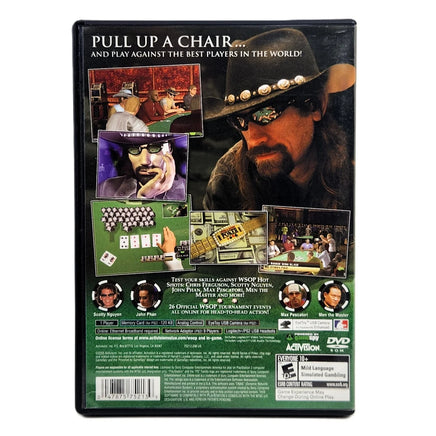 World Series of Poker for PlayStation 2 - Rear cover design displayed, good condition