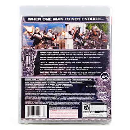 Army Of Two PlayStation 3 Very Good - Back Side Of Retail Case With Full Artwork