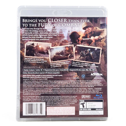 Call Of Duty 3 PlayStation 3 Like New CIB - Retail Game Box Back Panel With Barcode Visible