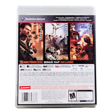 Call Of Duty Black Ops II PlayStation 3 Very Good CIB - Rear Cover Design Showing Details And Screenshots