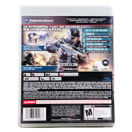 Crysis 2 Limited Edition PlayStation 3 Very Good CIB - Official Back Cover From Original Release