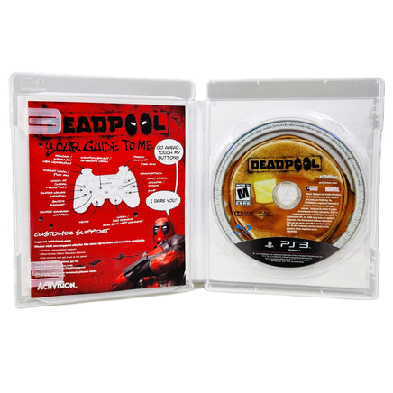 Deadpool PlayStation 3 Very Good CIB - Open Game Box Showing Contents And Manual