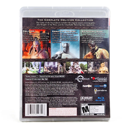 Elder Scrolls IV Oblivion Game Of The Year PlayStation 3 Like New CIB - Authentic Rear Sleeve From Boxed Edition