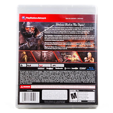 Fallout New Vegas Ultimate Edition Greatest Hits PlayStation 3 Very Good CIB - Official Back Cover From Original Release