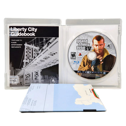 Grand Theft Auto IV PlayStation 3 Very Good CIB - Collector View Of Inside Case With Clean Disc, Instruction Manual and Fold Out Map
