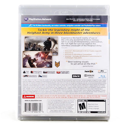 Killzone Trilogy Collection PlayStation 3 Good CIB - Original Packaging Back View Of Physical Copy