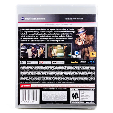 LA Noire PlayStation 3 Very Good CIB - Back Cover Art Highlighting Official Case Layout